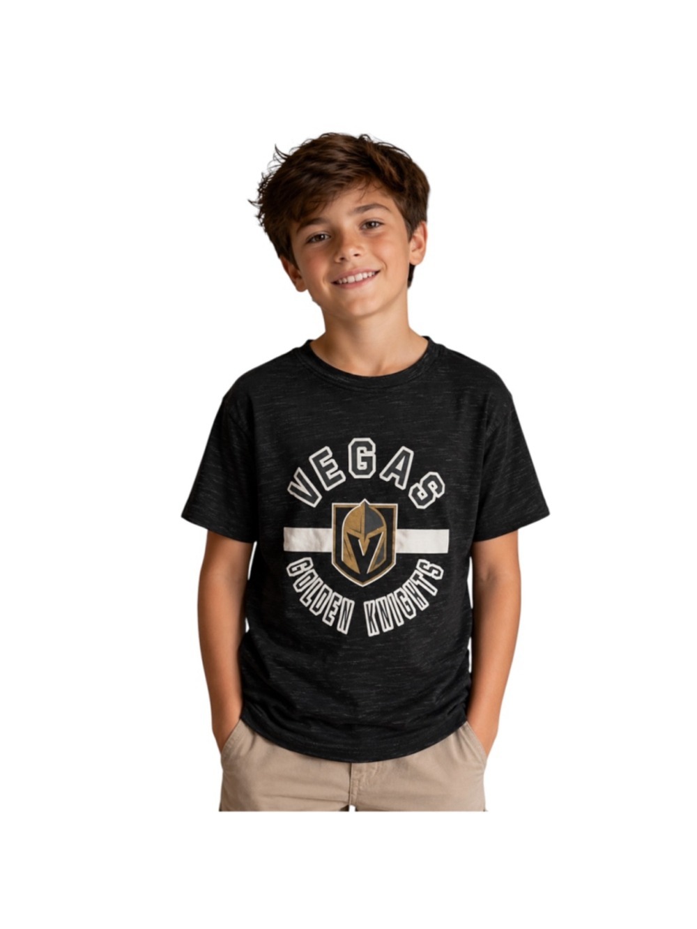 Vegas Golden Knights NHL Youth T-Shirt Black Graphic Logo Tee Size 7/8